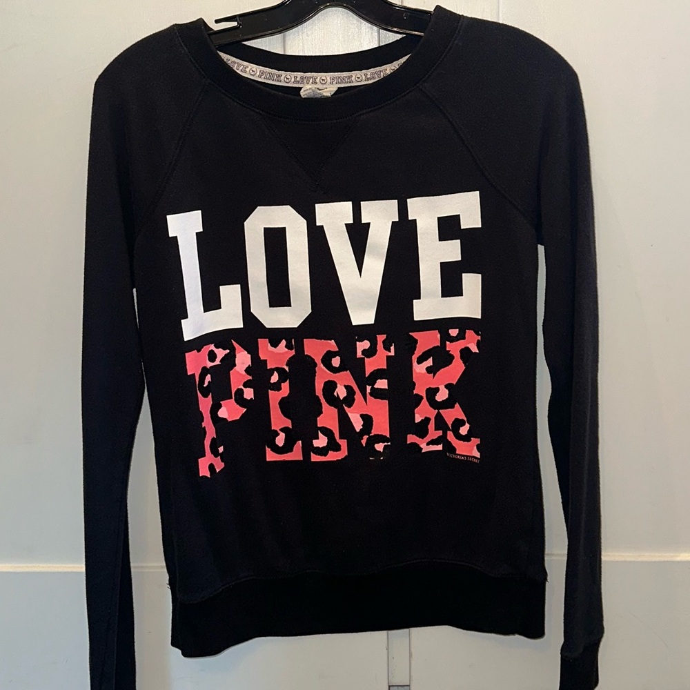 PINK Victoria's Secret Black Graphic Hoodie